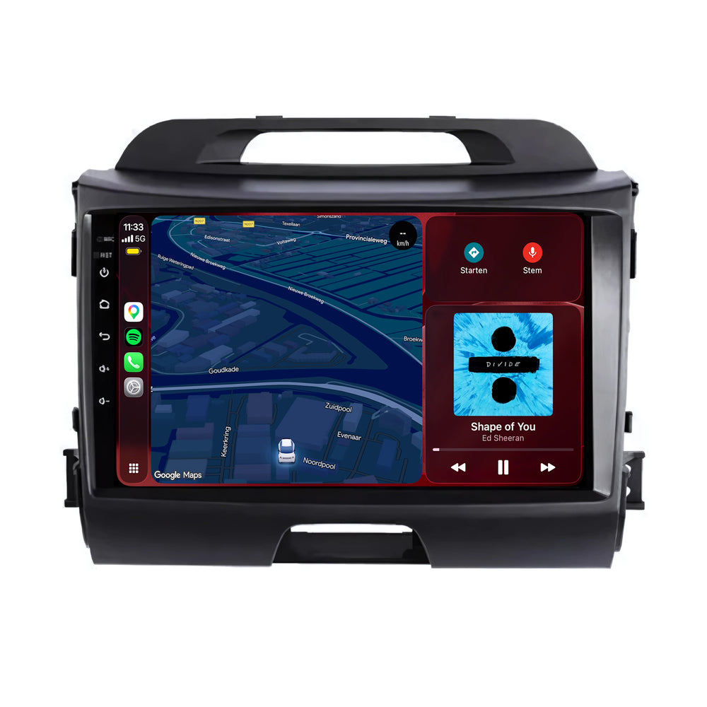 Kia Sportage | Android 15 | 9 inch Autoradio | 2010 t/m 2015 | CarPlay & Android Auto