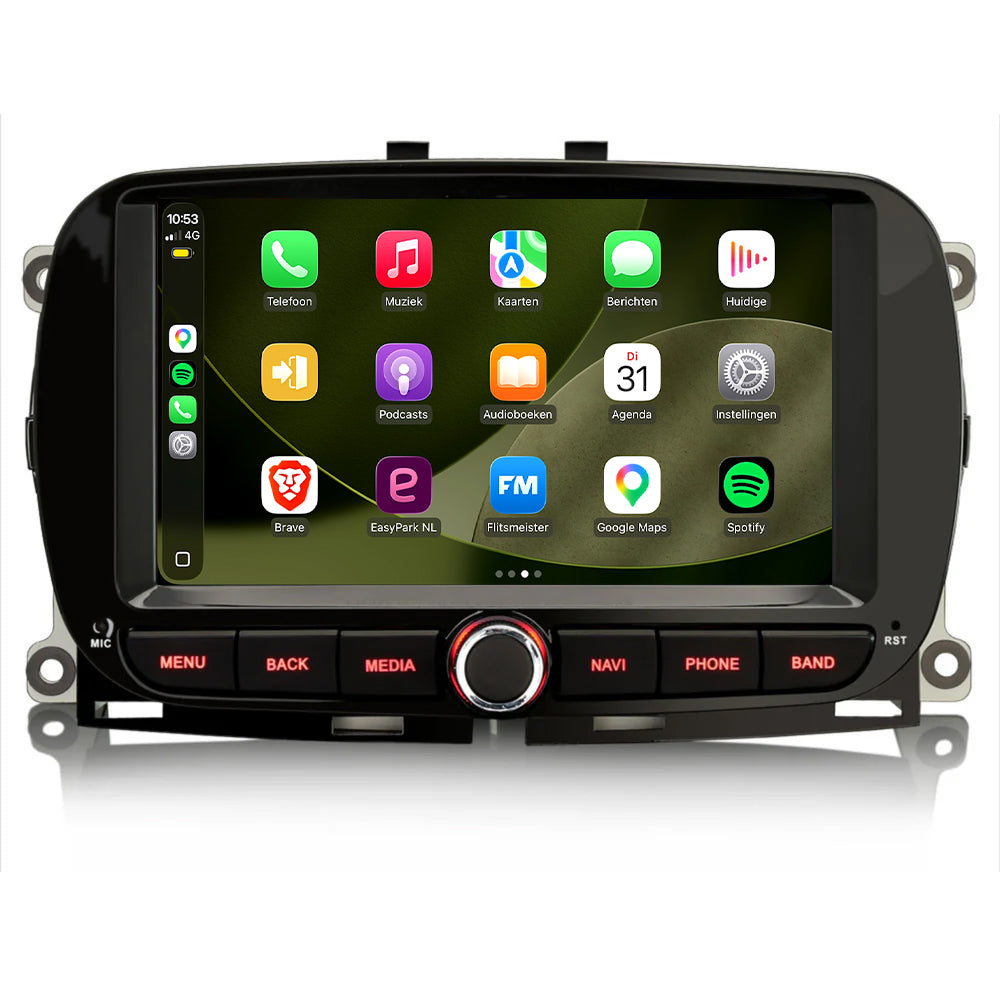 Fiat 500 CarPlay | Android 13 | 2007 à 2015 | 4+64 Go