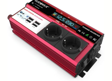 Omvormer 4000W – 12V naar 230V | Compact & Lichtgewicht | Voor Auto, Camper of Boot