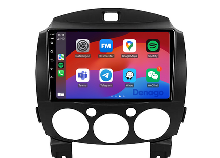 Autoradio Mazda 2 CarPlay | 2008 à 2014 | Denago DNG-A26 | Écran 9 pouces | Android 13 | CarPlay sans fil & Android Auto