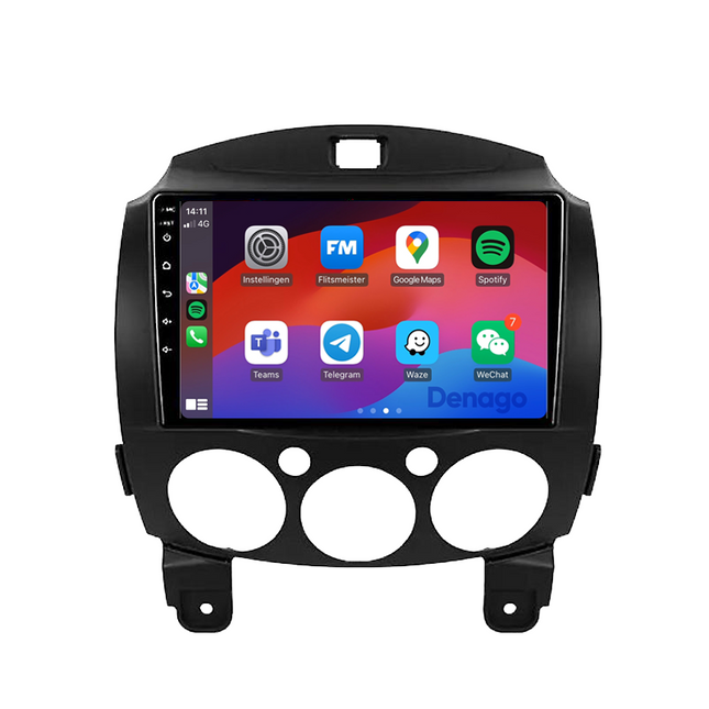Radio para coche Mazda 2 CarPlay | 2008 a 2014 | Denago DNG-A26 | 9 pulgadas | Androide 13 | CarPlay inalámbrico y Android Auto