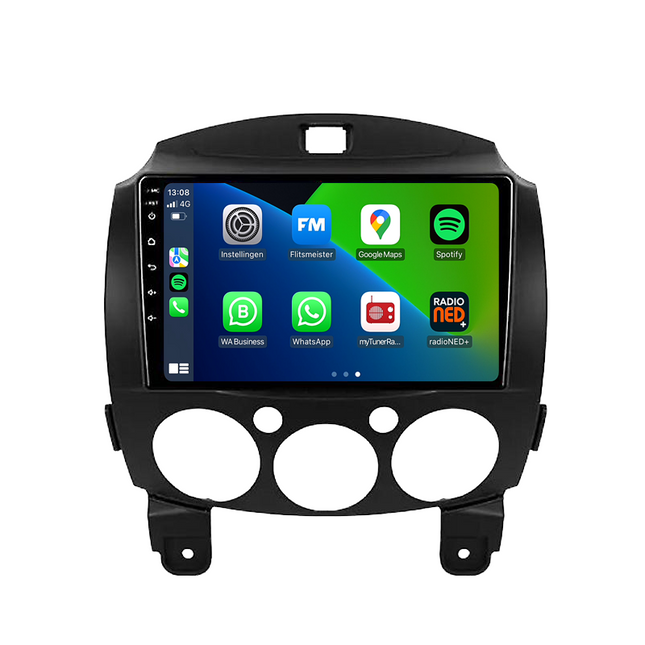 Mazda2 | Androide 13 | Radio de coche | 2008 a 2014 | CarPlay y Android Auto
