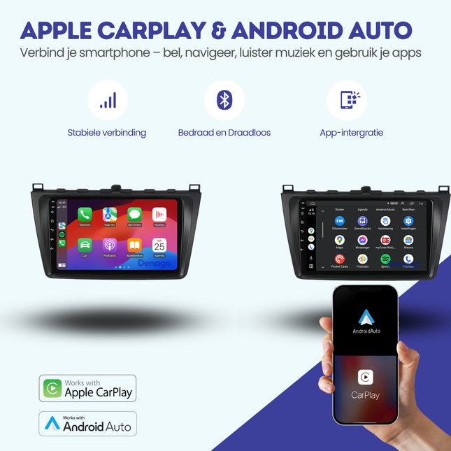 Mazda 6 CarPlay autoradio | 2008 t/m 2012 | Denago DNG-A391 | 9 inch | Android 13 | Draadloos CarPlay & Android Auto