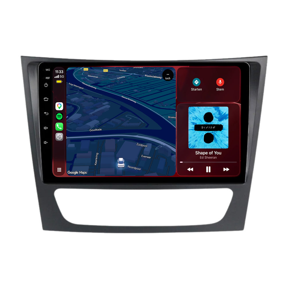 Mercedes E-Klasse W211, CLS W219 & G-Klasse W463 CarPlay & Android Auto radio | 2002 t/m 2010 | 9 inch | Android 15 | CTX-7188