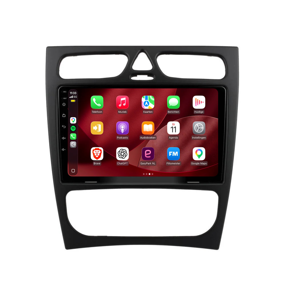Mercedes C-Klasse W203 | Android 15 | 9 inch Autoradio | 2000 t/m 2004 | CarPlay & Android Auto