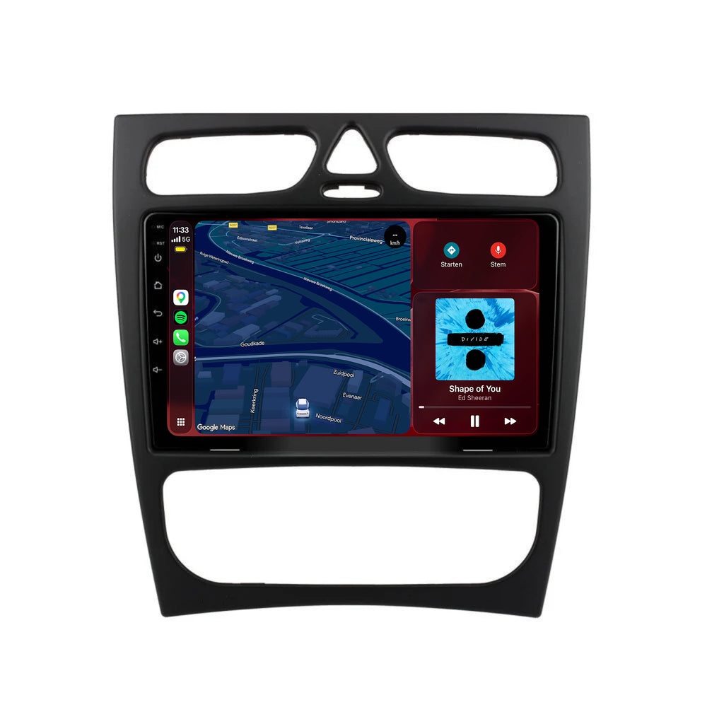 Mercedes C-Klasse W203 | Android 15 | 9 inch Autoradio | 2000 t/m 2004 | CarPlay & Android Auto