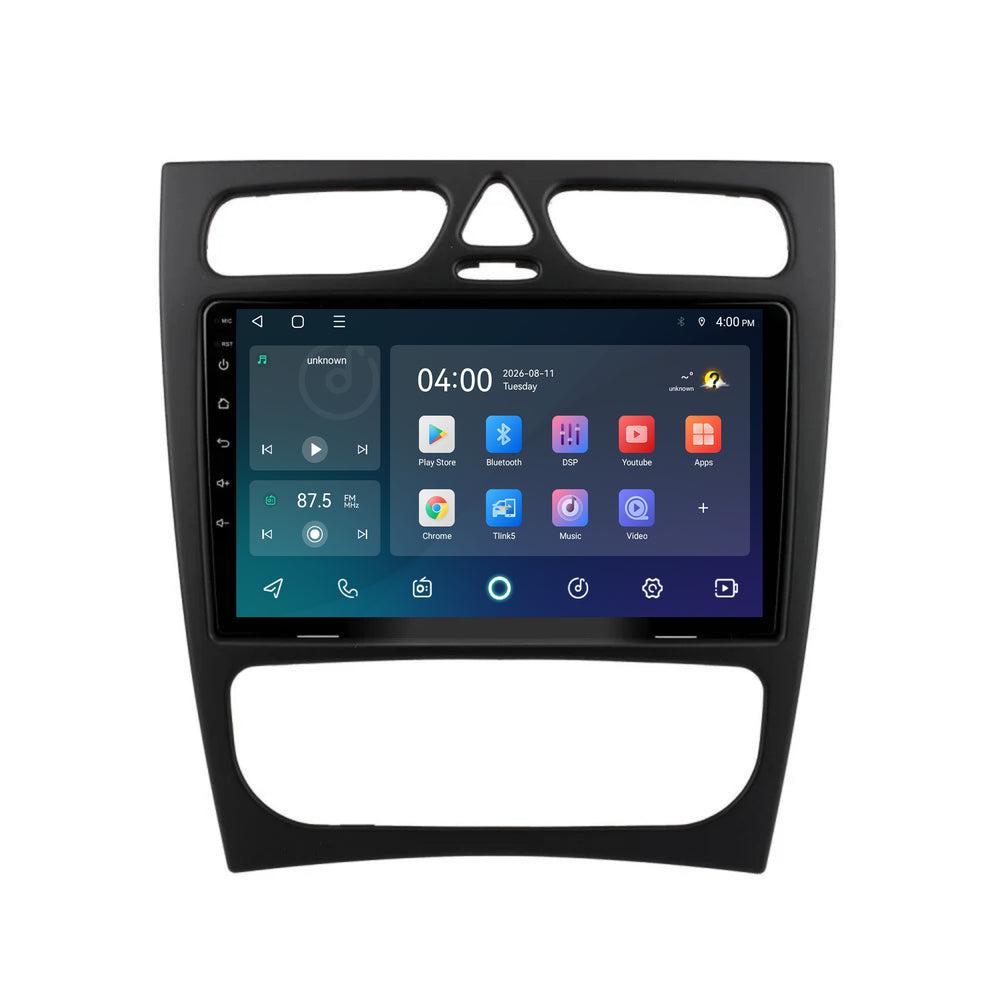 Mercedes C-Klasse W203 | Android 15 | 9 inch Autoradio | 2000 t/m 2004 | CarPlay & Android Auto