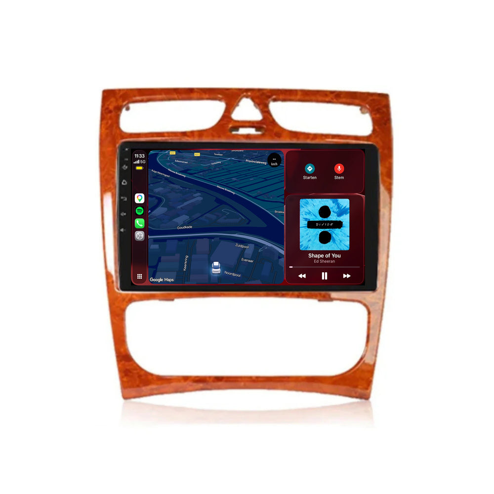 Mercedes C-Klasse W203 CarPlay- og Android Auto-radio | 2000–2004 | 9 tommer | Android 15 | CTX-7203