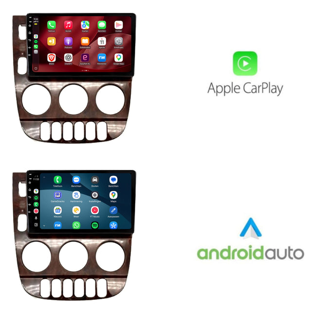 Mercedes ML CarPlay & Android Auto-Radio | 1999 bis 2004 | 9 Zoll | Android 15 | Holzoptik | CTX-7104