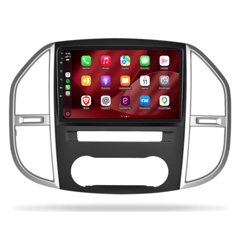 Mercedes Vito | Android 15 | 9 inch Autoradio | 2015 t/m 2024 | CarPlay & Android Auto