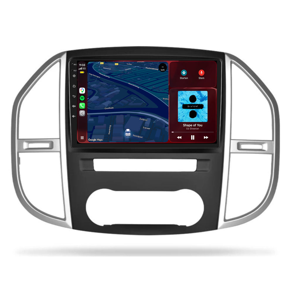 Mercedes Vito | Android 15 | 9 inch Autoradio | 2015 t/m 2024 | CarPlay & Android Auto