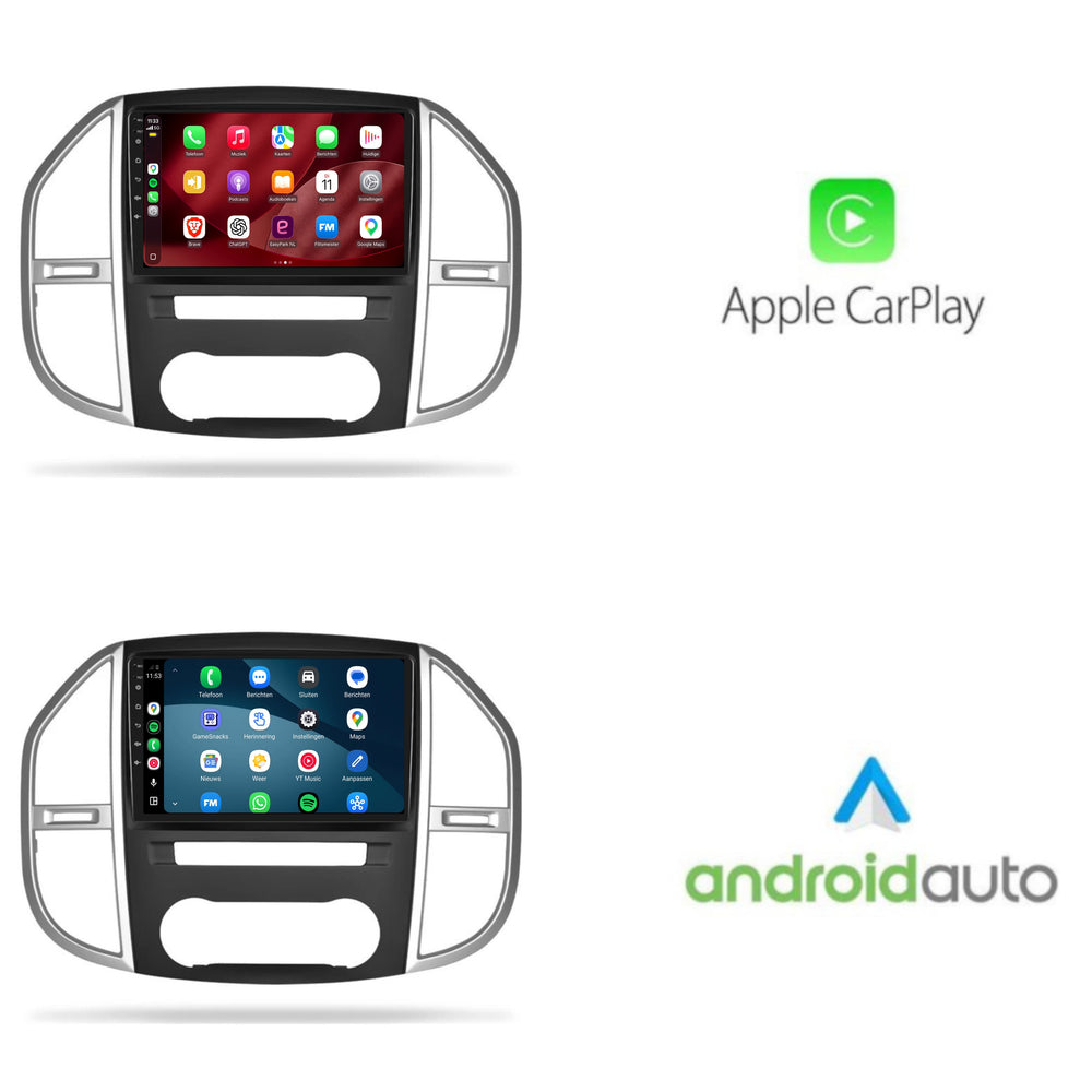 Mercedes Vito | Android 15 | 9 inch Autoradio | 2015 t/m 2024 | CarPlay & Android Auto