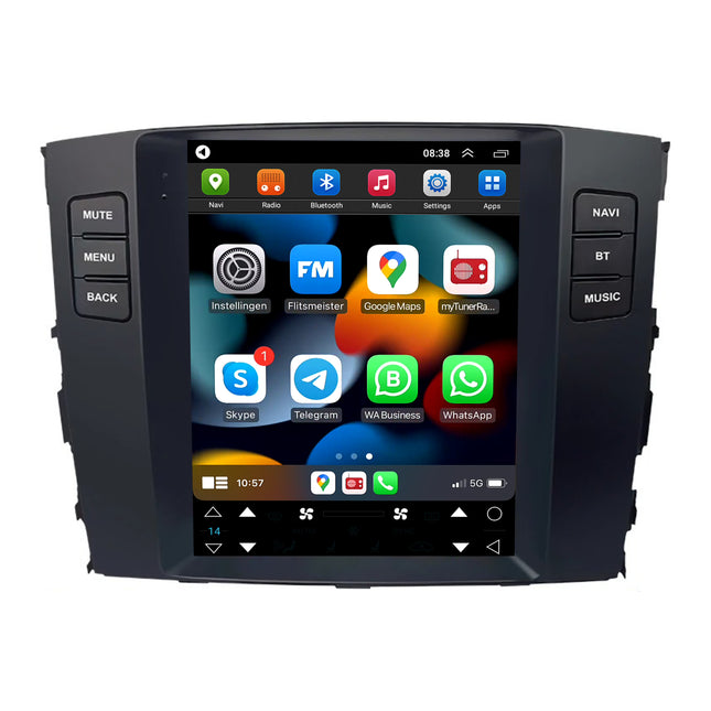 Mitsubishi Pajero Tesla Style | Android 13 | Autoradio | 2006 t/m 2014 | CarPlay & Android Auto