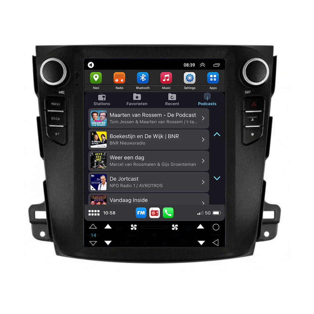 Mitsubishi Outlander Tesla Style | Android 13 | Autoradio | 2008 t/m 2012 | CarPlay & Android Auto