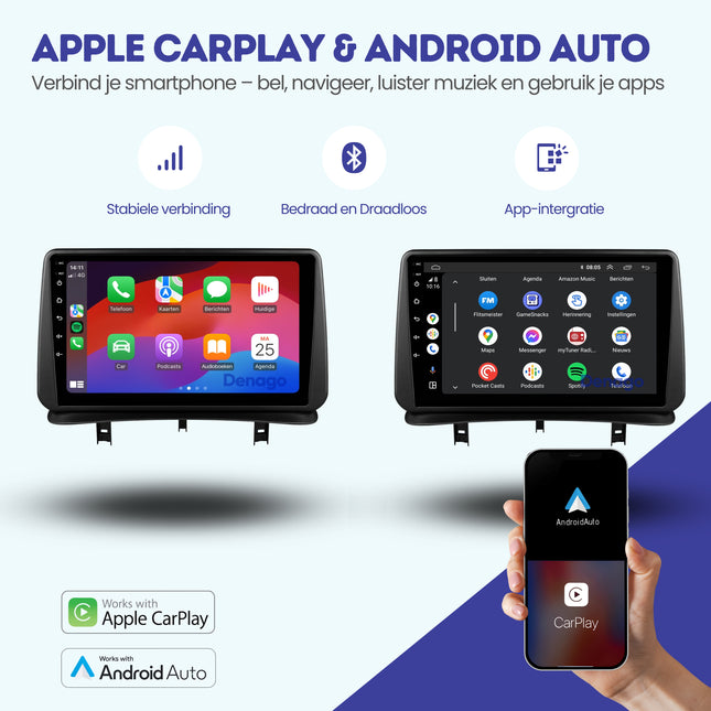 Mitsubishi Space Star CarPlay autoradio | 1997 t/m 2005 | Denago DNG-A396 | 9 inch | Android 13 | Draadloos CarPlay & Android Auto