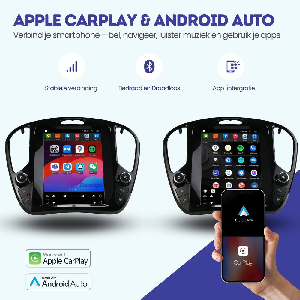 Nissan Juke CarPlay autoradio | 2010 t/m 2019 | Denago DNG-A421 | 9.7 inch Tesla Style | Android 13 | Draadloos CarPlay & Android Auto