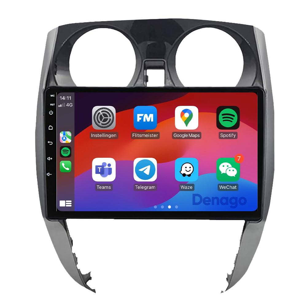 Nissan Note CarPlay autoradio | 2013 t/m 2017 | Denago DNG-A140 | 9 inch | Android 13 | Draadloos CarPlay & Android Auto