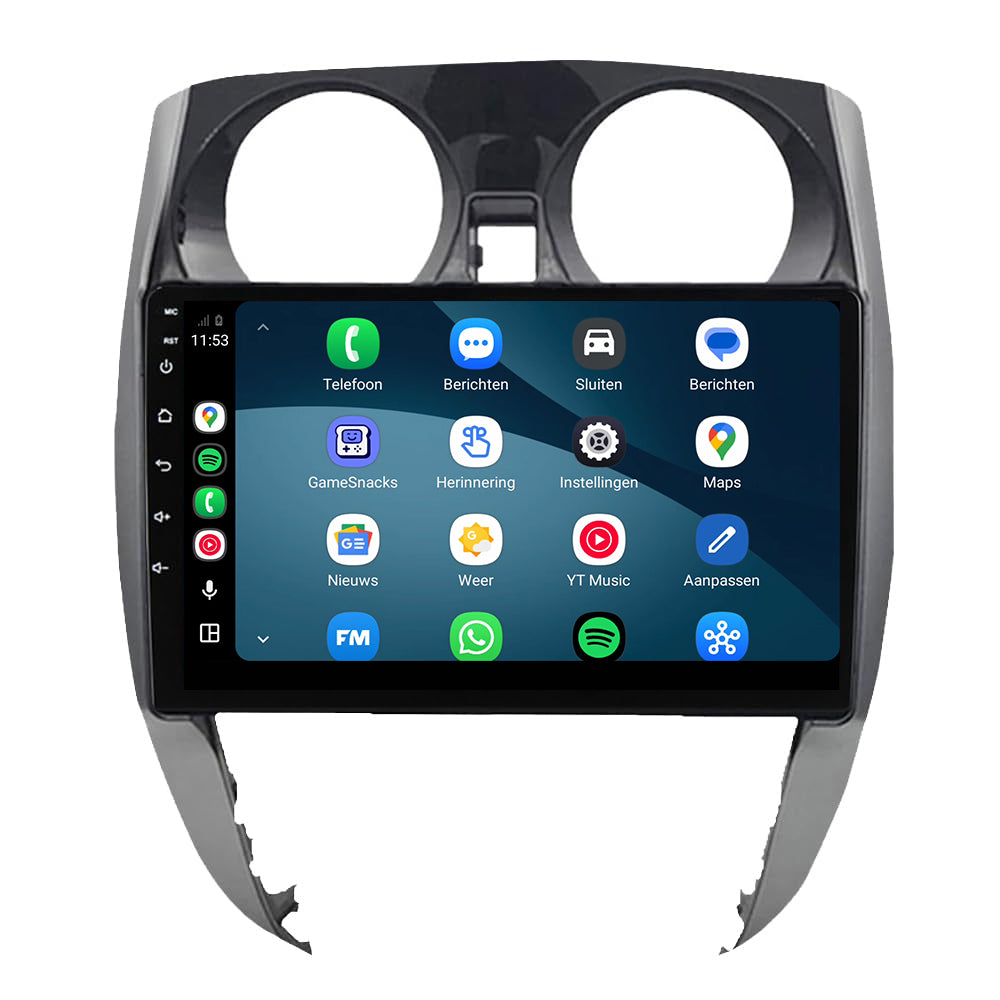 Nissan Note CarPlay & Android Auto radio | 2013 t/m 2017 | 9 inch | Android 15 | Grijs | CTX-7140