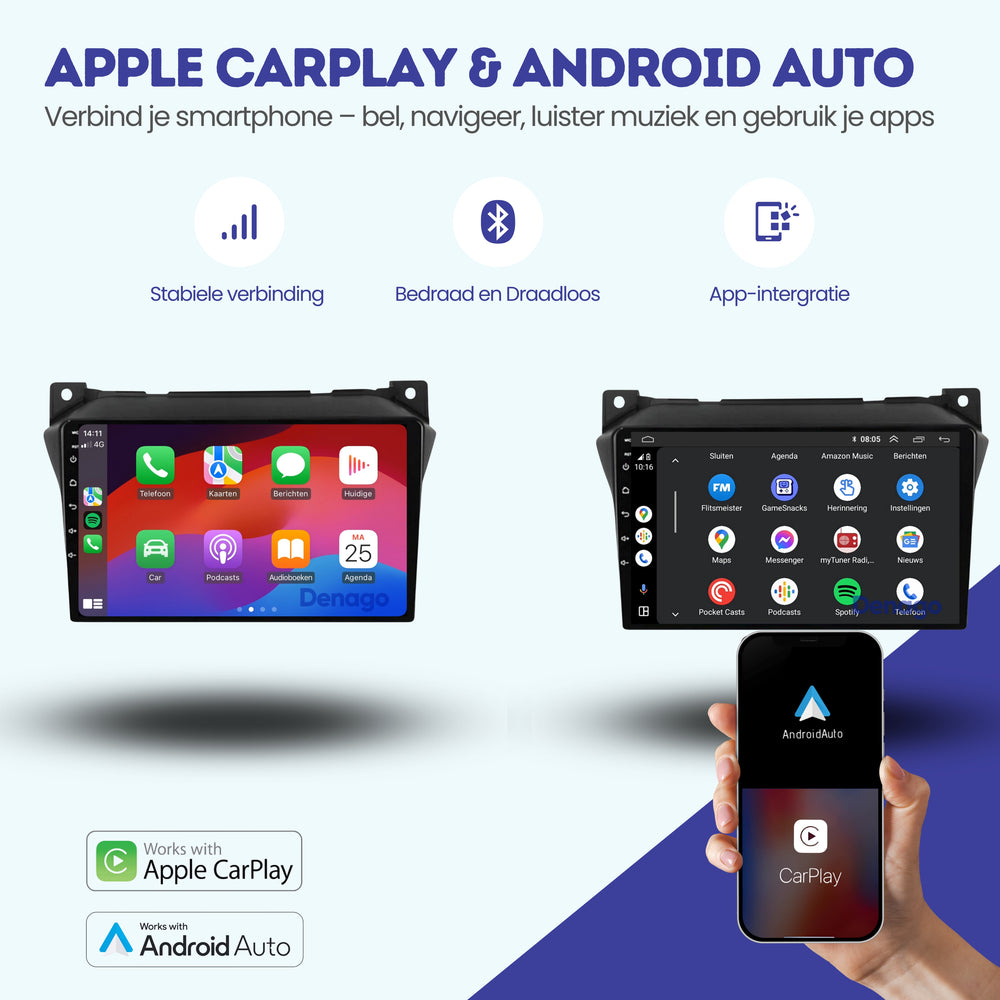 Radio para coche Nissan Pixo CarPlay | 2009 a 2013 | Denago DNG-A340 | 9 pulgadas | Androide 13 | CarPlay inalámbrico y Android Auto