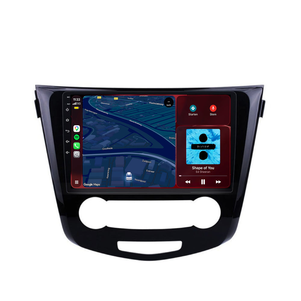 Nissan Qashqai CarPlay & Android Auto radio | 2014 t/m 2021 | 10 inch | Android 15 | Aircopaneel zonder scherm | CTX-7108