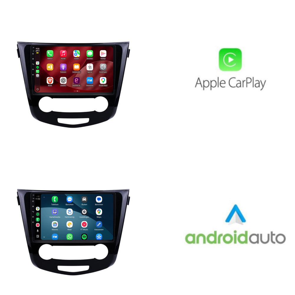 Nissan Qashqai CarPlay & Android Auto radio | 2014 t/m 2021 | 10 inch | Android 15 | Aircopaneel zonder scherm | CTX-7108