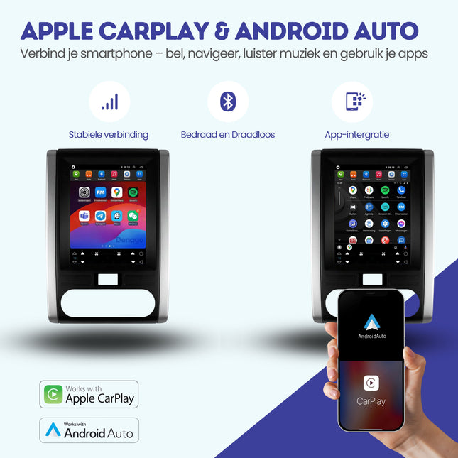 Nissan X-Trail CarPlay autoradio | 2008 t/m 2012 | Denago DNG-A422 | 9.7 inch Tesla Style | Android 13 | Draadloos CarPlay & Android Auto