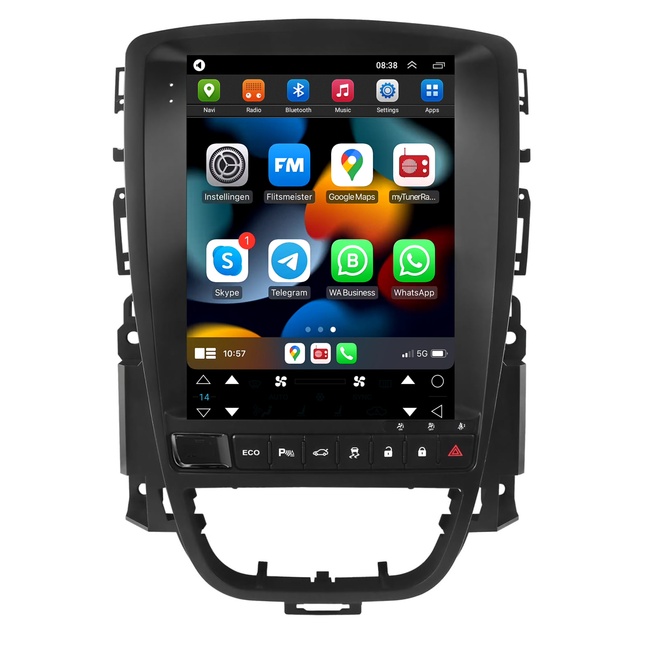 Opel Astra J & Cascada CarPlay autoradio | 2013 t/m 2017 | Eco knop | Denago DNG-3626 | 9.7 inch | Android 13 | Draadloos CarPlay & Android Auto