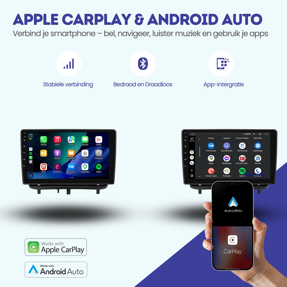 Opel Corsa D CarPlay autoradio | 2006 t/m 2013 | Denago DNG-A428 | 9 inch | Android 13 | Draadloos CarPlay & Android Auto