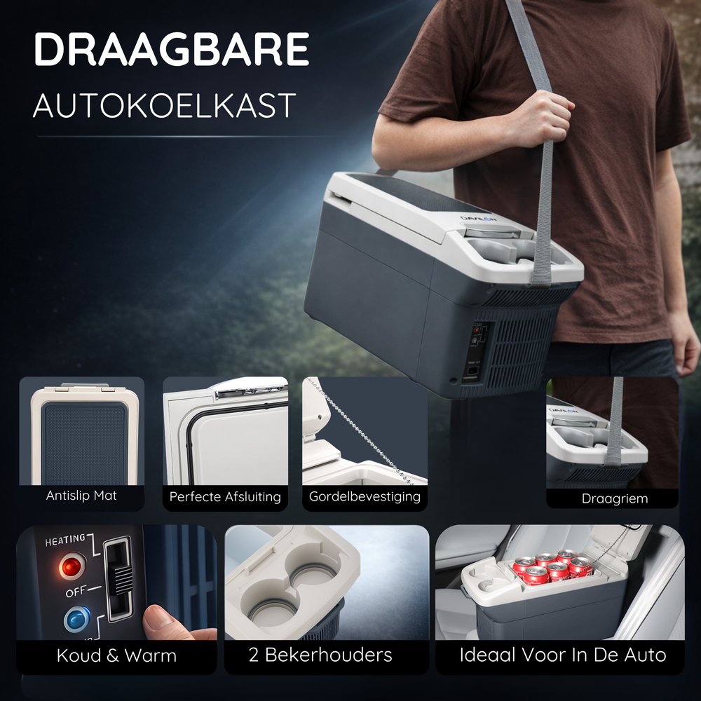 Davilon Koelbox 6L – Supersnel Koelen & Verwarmen – 12V autokoelbox