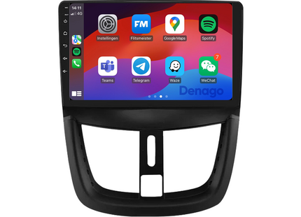 Peugeot 206+ CarPlay autoradio | 2009 t/m 2013 | Denago DNG-A398 | 9 inch | Android 13 | Draadloos CarPlay & Android Auto