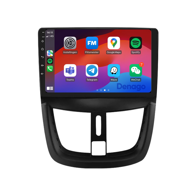 Peugeot 207 CarPlay autoradio | 2006 t/m 2015 | Denago DNG-A19 | 9 inch | Android 13 | Draadloos CarPlay & Android Auto