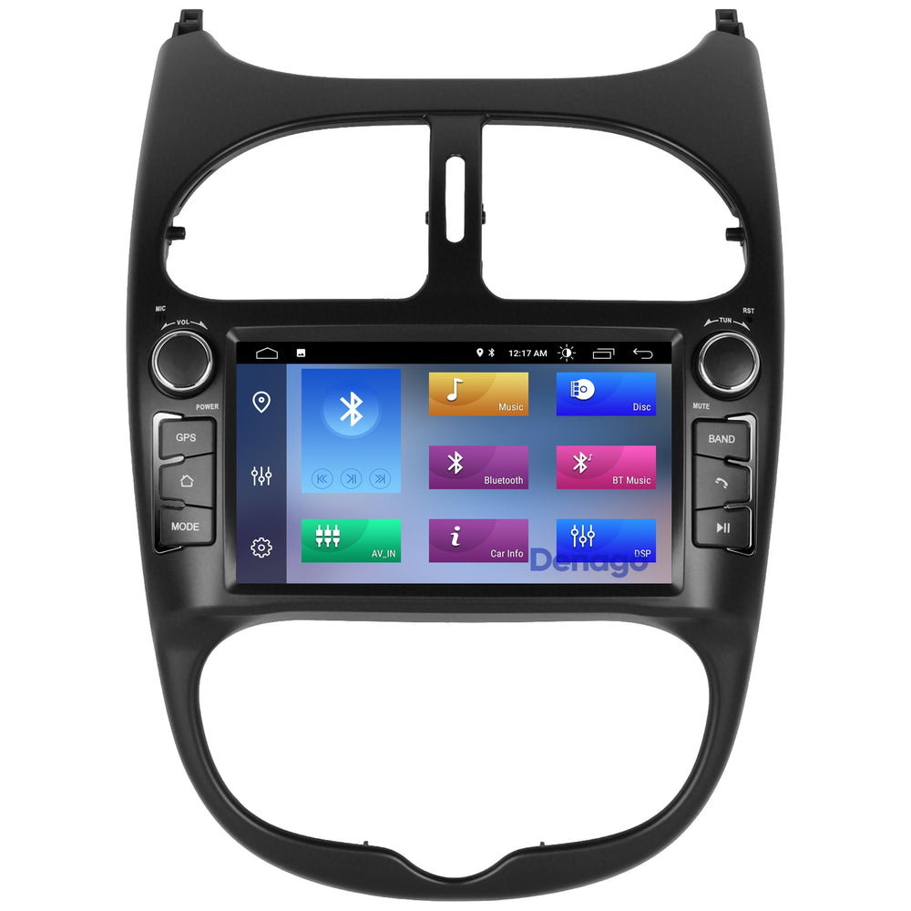 Peugeot 206 CarPlay autoradio | 2000 t/m 2008 | Denago DNG-6447 | 9 inch | Android 13 | Draadloos CarPlay & Android Auto