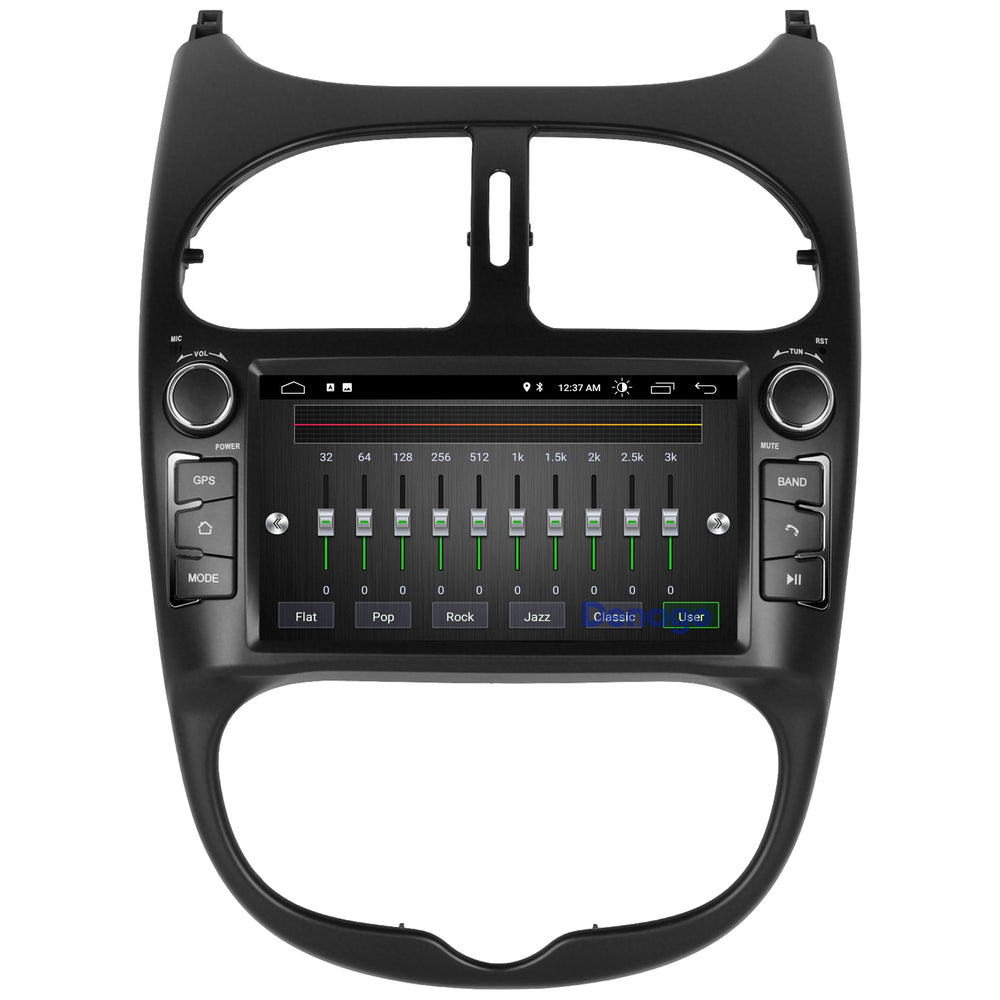 Peugeot 206 CarPlay autoradio | 2000 t/m 2008 | Denago DNG-6447 | 9 inch | Android 13 | Draadloos CarPlay & Android Auto