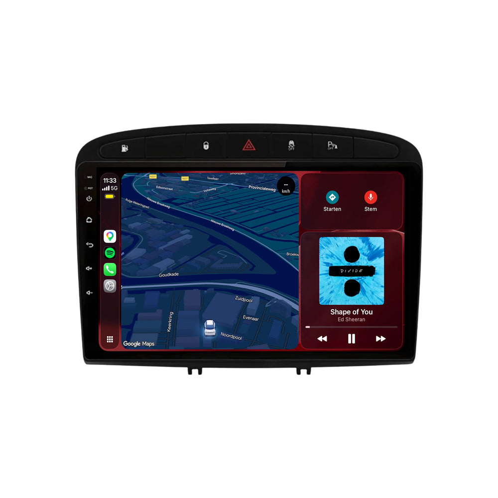 Autoradio Peugeot 308 e 408 con CarPlay e Android Auto | 2007–2013 | 9 pollici | Android 15 | CTX-7242