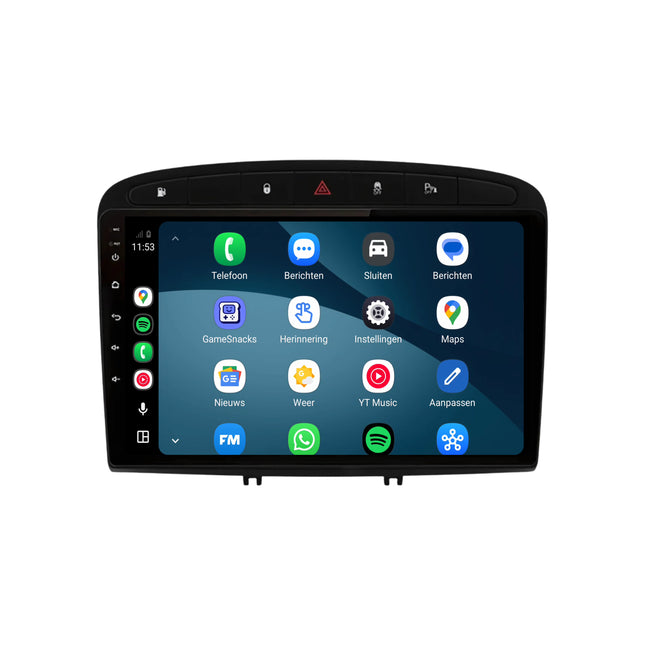 Peugeot 308 og 408 CarPlay- og Android Auto-radio | 2007–2013 | 9 tommer | Android 15 | CTX-7242