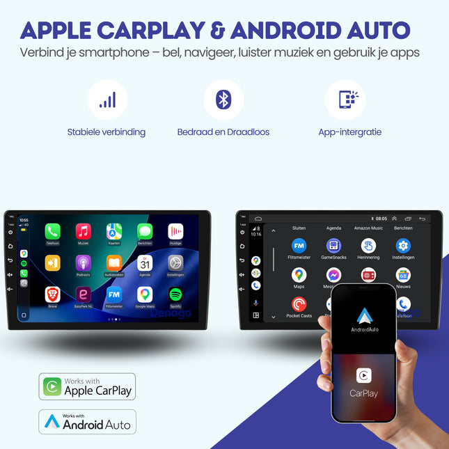 Peugeot 308 CarPlay autoradio | 2013 t/m 2021 | Denago DNG-A504 | 9 inch | Android 13 | Draadloos CarPlay & Android Auto