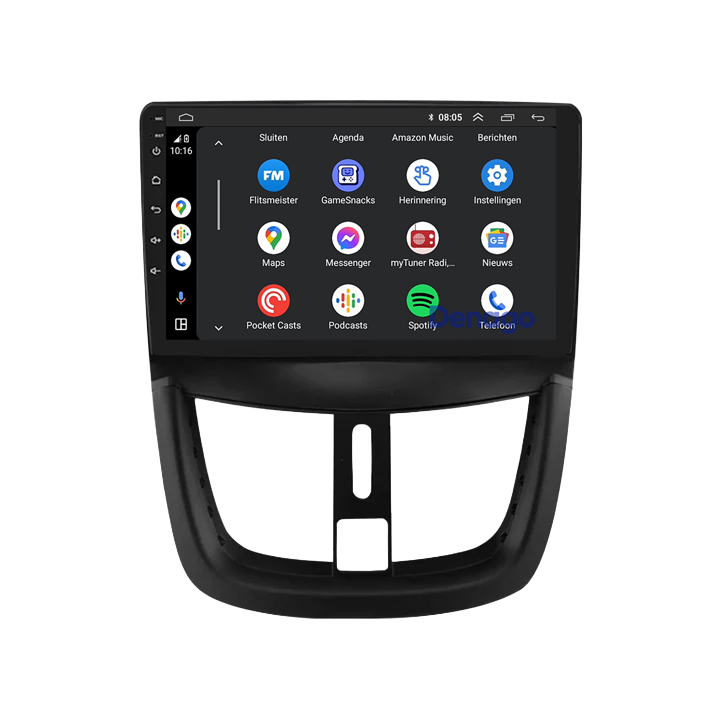Autoradio CarPlay pour Peugeot 207 (2006-2015) | Denago DNG-A19 | Écran 9 pouces | Android 13 | CarPlay sans fil & Android Auto