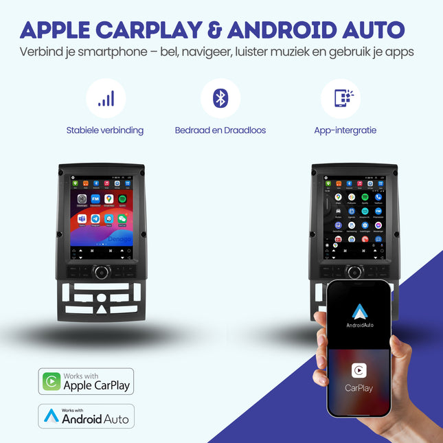 Peugeot 407 CarPlay autoradio | 2004 t/m 2011 | Denago DNG-A425 | 9.7 inch Tesla Style | Android 13 | Draadloos CarPlay & Android Auto