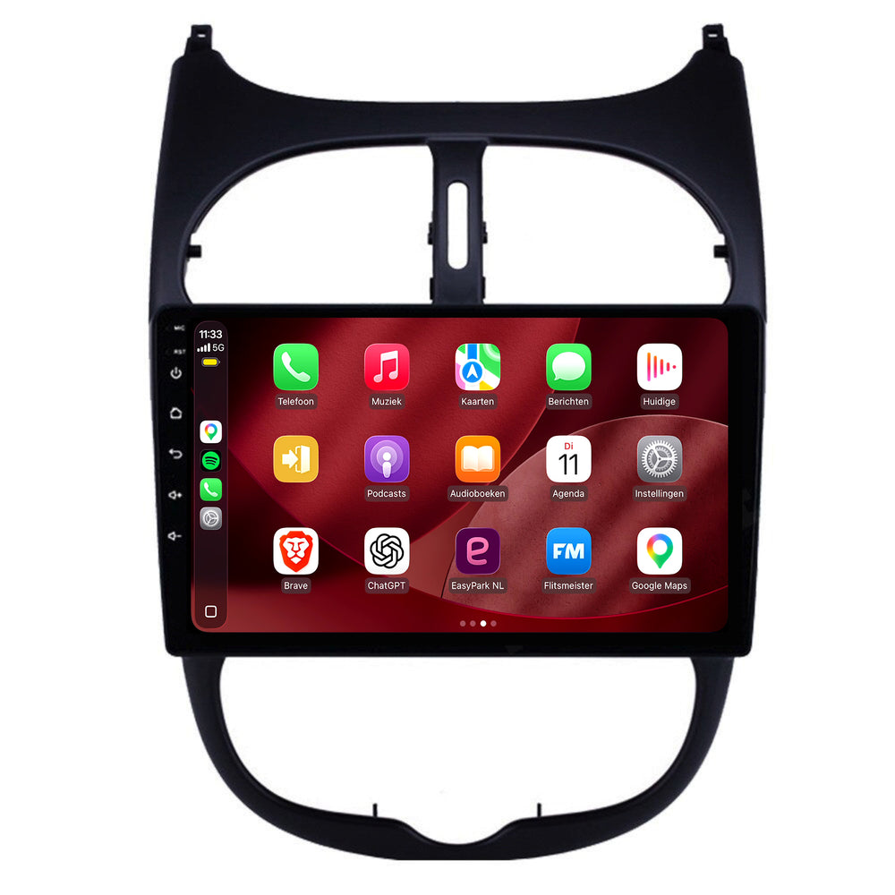 Peugeot 206 | Android 15 | 9 inch Autoradio | 1998 t/m 2009 | CarPlay & Android Auto