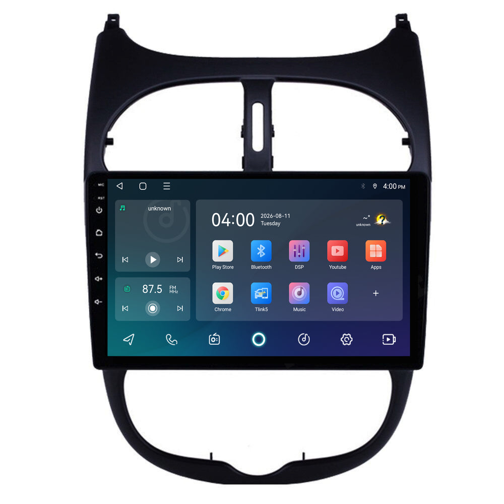 Peugeot 206 | Android 15 | 9 inch Autoradio | 1998 t/m 2009 | CarPlay & Android Auto