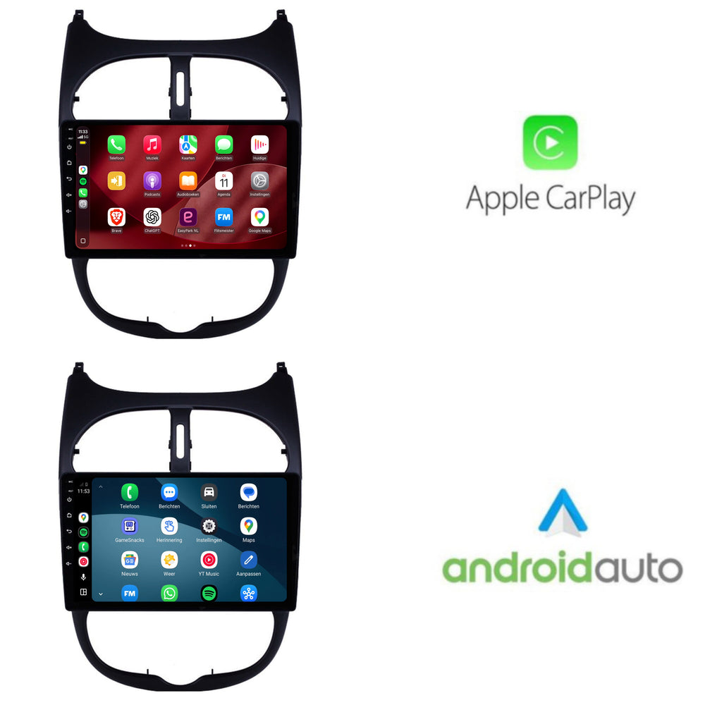 Peugeot 206 | Android 15 | 9 inch Autoradio | 1998 t/m 2009 | CarPlay & Android Auto