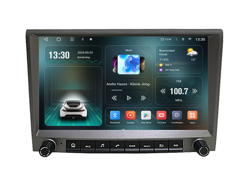 Porsche 911 Cayman Boxster | Android 15 Autoradio | 2005 t/m 2012 | CarPlay & Android Auto | Grijs