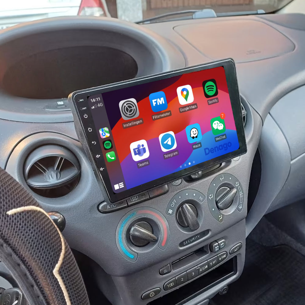 Toyota Yaris CarPlay autoradio | 1999 t/m 2005 | Denago DNG-A350 | 9 inch | Android 13 | Draadloos CarPlay & Android Auto