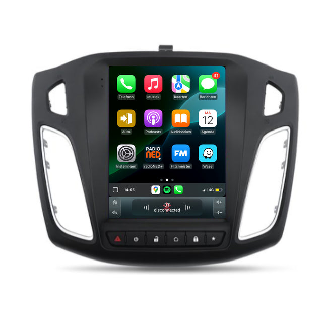 Cartronix Ford Focus | 2011 t/m 2017 | Autoradio Navigatie | Apple CarPlay & Android Auto | Android 13 | 10 inch HD Scherm | met 2 Knoppen