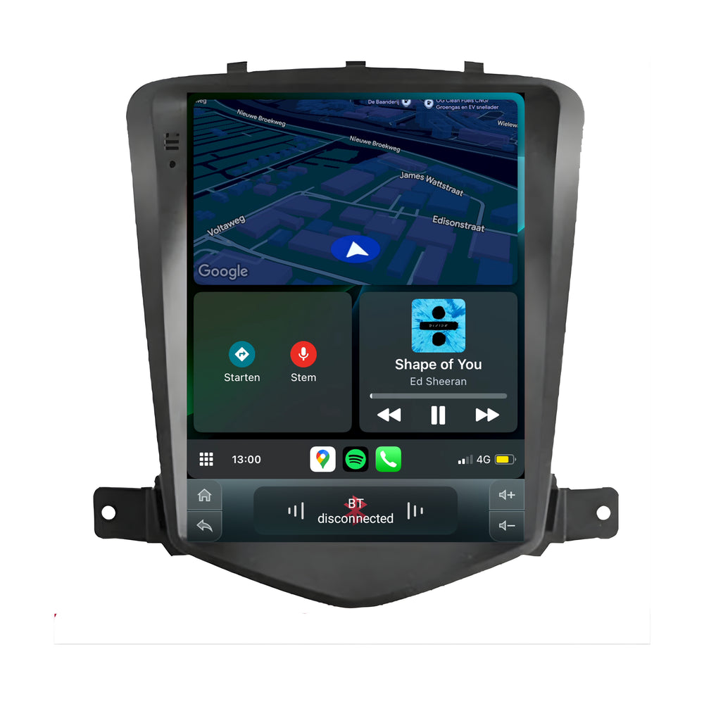 Cartronix Chevrolet Cruze | 2009 t/m 2015 | Autoradio Navigatie | Apple CarPlay & Android Auto | Android 13 | Groot HD Scherm