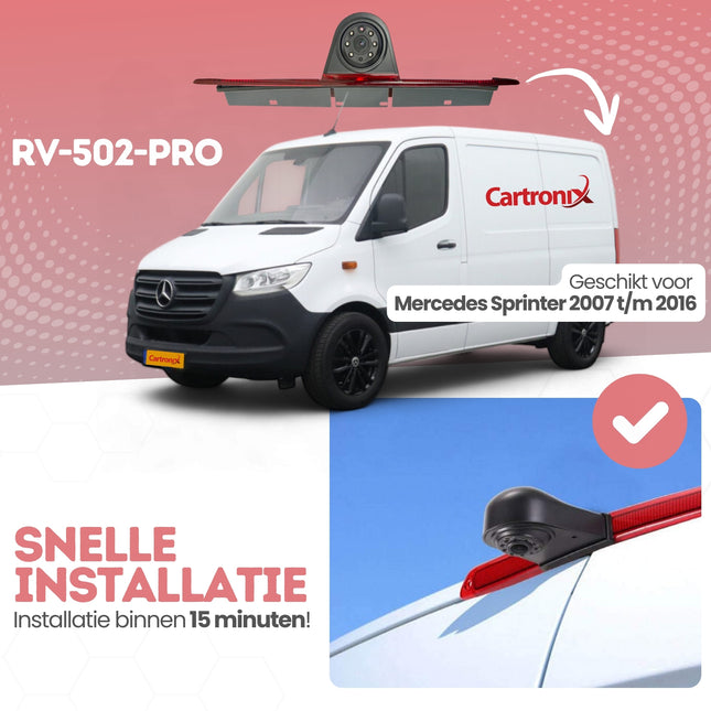 Mercedes Sprinter Derde Remlicht Achteruitrijcamera | 2007 t/m 2016 | Nachtzicht | HD Beeld