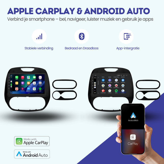 Renault Captur CarPlay car radio | 2017 to 2019 | Denago DNG-A246 | 9 inches | Android 13 | Wireless CarPlay & Android Auto