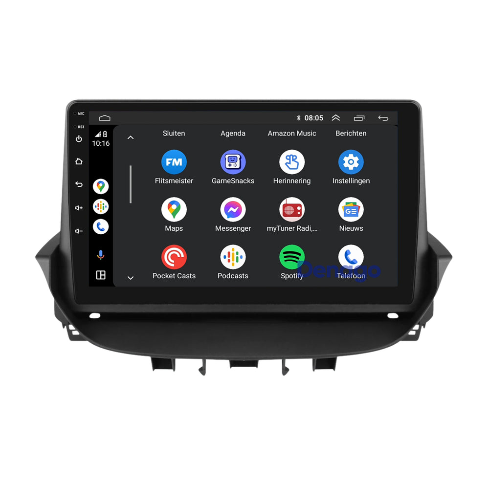 Renault Laguna 2 CarPlay autoradio | 2001 t/m 2007 | Denago DNG-A434 | 9 inch | Android 13 | Draadloos CarPlay & Android Auto