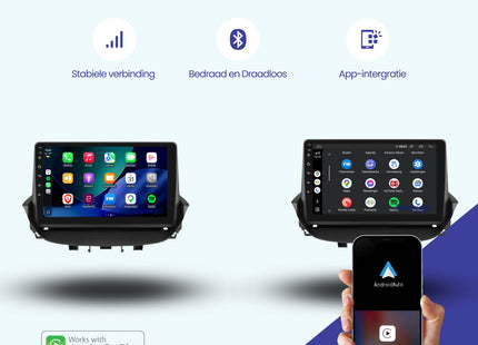 Renault Laguna 2 CarPlay autoradio | 2001 t/m 2007 | Denago DNG-A434 | 9 inch | Android 13 | Draadloos CarPlay & Android Auto