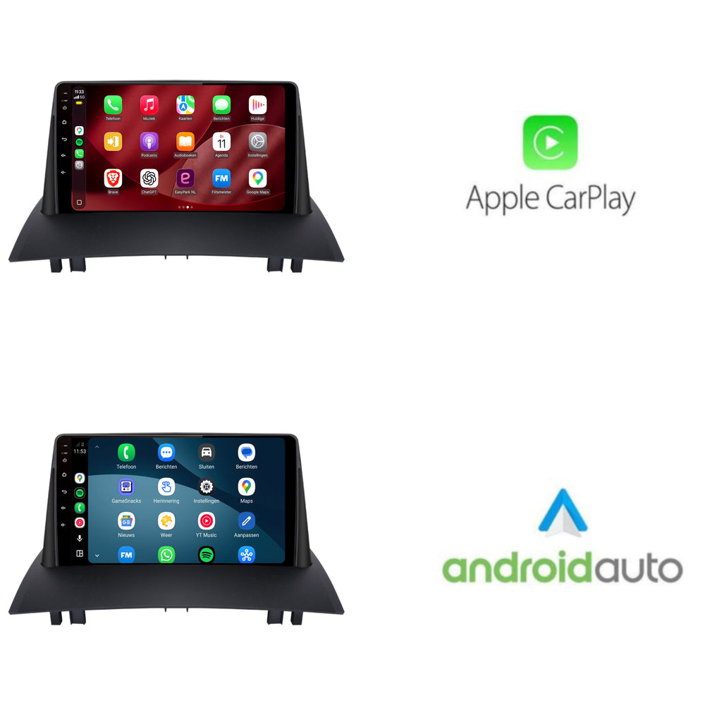 Renault Mégane II CarPlay & Android Auto radio | 2003 t/m 2008 | 9 inch | Android 15 | CTX-7175
